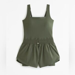 Abercrombie-YPB sculptLUX Hybrid Flyaway One Piece Olive Green Romper Size Small